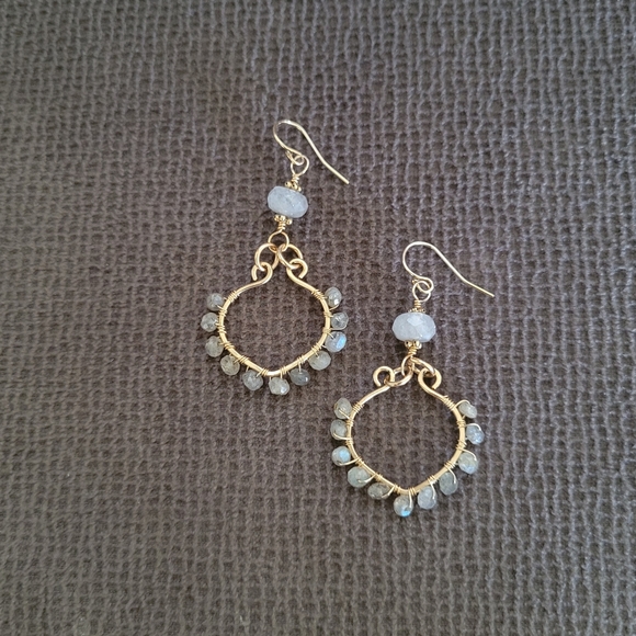 Jewelry - Moroccan🇲🇦 Style Labradorite Gemstone Earrings - NWOT